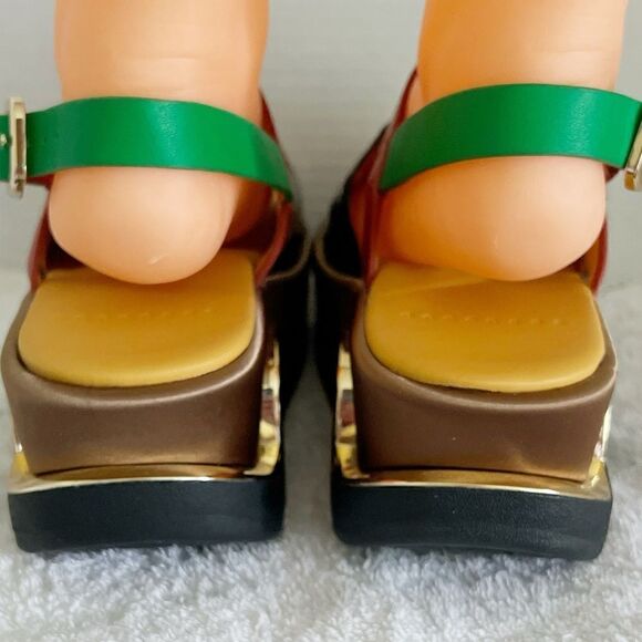 New 4ccccees Free People Eclipse Lay Tri Color Chunky Sandal Sz 37 6.5 Host Pick - Picture 3 of 8